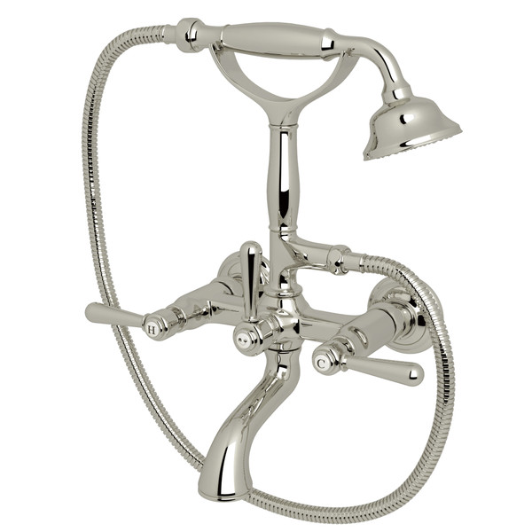 Verona Exposed Tub Filler with Handshower - Polished Nickel with Metal Lever Handle | Model Number: A2701LMPN - Product Knockout