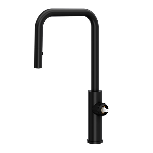 Eclissi Pull-Down Kitchen Faucet with U-Spout Less Handle - Matte Black | Model Number: EC56D1MB - Product Knockout