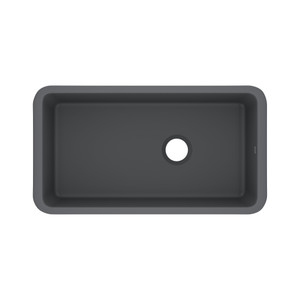 Allia 34" Fireclay Single Bowl Undermount Kitchen Sink - Satin Grey | Model Number: 6497-04 - Product Knockout
