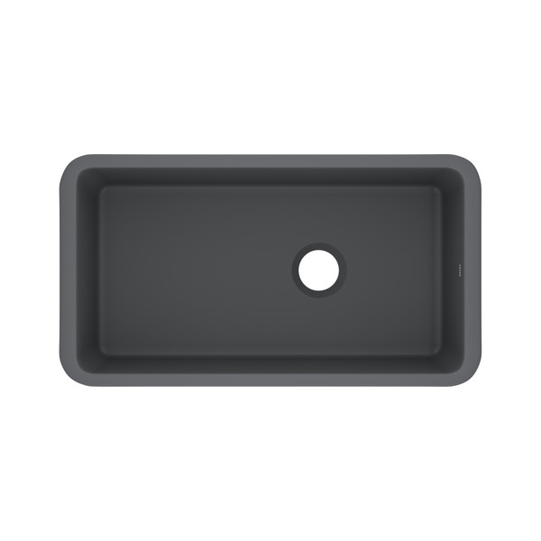 Allia 34" Fireclay Single Bowl Undermount Kitchen Sink - Satin Grey | Model Number: 6497-04 - Product Knockout