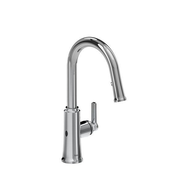 Trattoria Pull-Down Touchless Kitchen Faucet with C-Spout - Chrome | Model Number: TTRD111C - Product Knockout