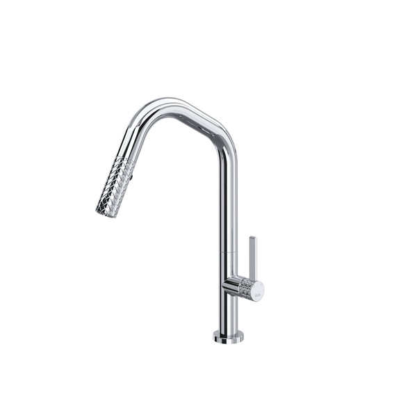 Tenerife Pull-Down Kitchen Faucet with U-Spout - Polished Chrome | Model Number: TE56D1LMAPC - Product Knockout
