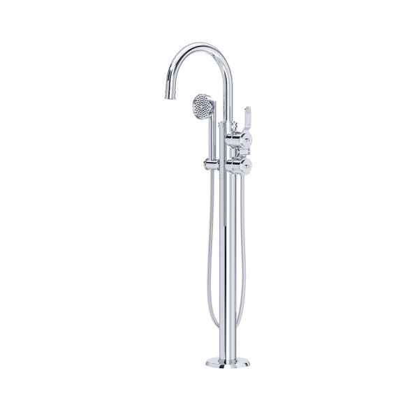 Armstrong Single Hole Floor Mount Tub Filler Trim With C-Spout - Polished Chrome | Model Number: U.TAR06F1HTAPC - Product Knockout