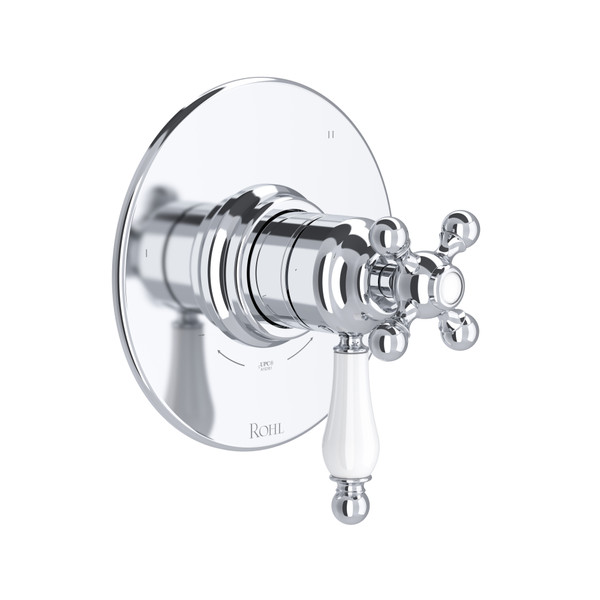 Arcana 1/2 Inch Thermostatic & Pressure Balance Trim with 3 Functions (No Share) with Lever Handle - Polished Chrome | Model Number: TAC47W1OPAPC - Product Knockout