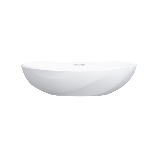 Seros 21" x 11" Oval Vessel Bathroom Sink - Standard Matte White | Model Number: VB-SER55M-SM-IO