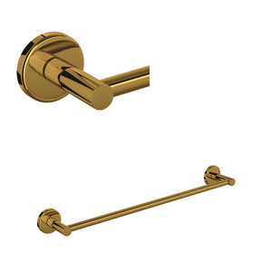 Lombardia Wall Mount 24 Inch Single Towel Bar - Unlacquered Brass | Model Number: LO1/24ULB - Product Knockout