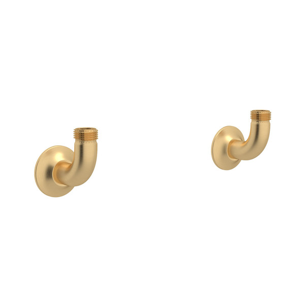 Georgian Era Wall Unions for Bridge Kitchen Faucet - Satin English Gold | Model Number: U.6792SEG-2 - Product Knockout