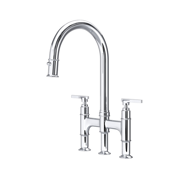 Southbank Pull-Down Bridge Kitchen Faucet - Polished Chrome | Model Number: U.SB58D3LMAPC