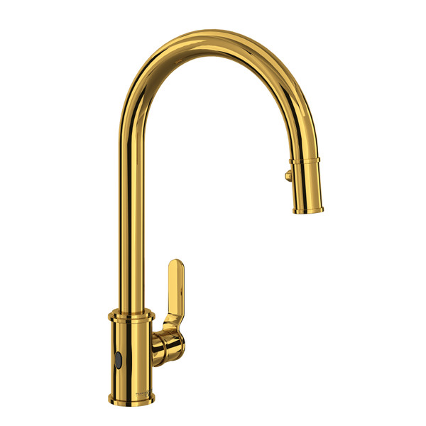 Armstrong Pulldown Touchless Kitchen Faucet - Unlacquered Brass with Metal Lever Handle | Model Number: U.4534HT-ULB-2 - Product Knockout