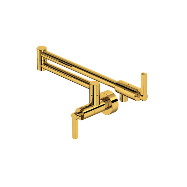 Lombardia Pot Filler - Unlacquered Brass | Model Number: LB62W1LMULB