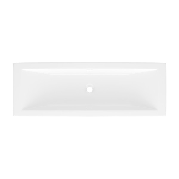 Rossendale 107 Rectangular 41-7/8 Inch Undermount or Drop-in Lavatory Sink in Volcanic Limestone&trade; with Internal Overflow - Gloss White | Model Number: DU-ROS-107-IO - Product Knockout