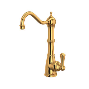 Edwardian Column Spout Filter Faucet - English Gold with Metal Lever Handle | Model Number: U.1621L-EG-2 - Product Knockout