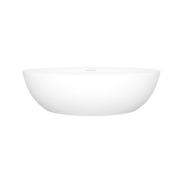 Corvara&trade; Oval 21-5/8 Inch Vessel Lavatory Sink  in Volcanic Limestone&trade; with Internal Overflow - Matte White | Model Number: VB-COR55M-SM-IO - Product Knockout