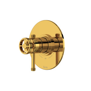 Campo 1/2" Thermostatic & Pressure Balance Trim with 2 Functions (No Share) with Lever Handle - Unlacquered Brass | Model Number: TCP44W1ILULB