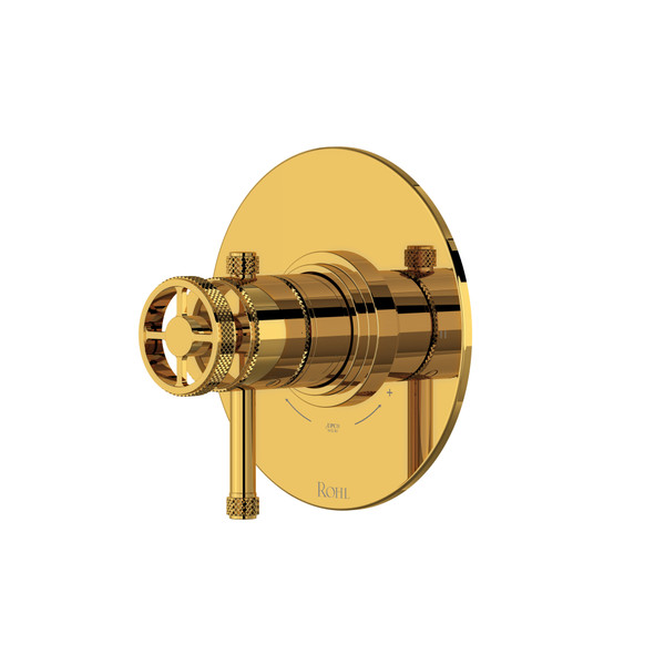 Campo 1/2" Thermostatic & Pressure Balance Trim with 2 Functions (No Share) with Lever Handle - Unlacquered Brass | Model Number: TCP44W1ILULB