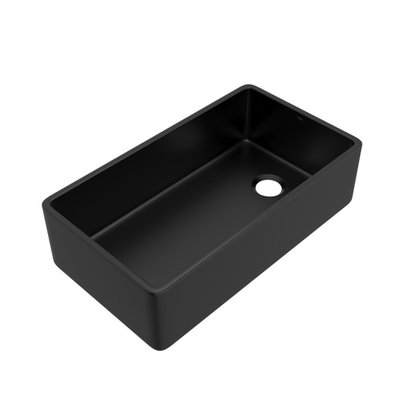 Allia 36" Fireclay Single Bowl Apron Front Kitchen Sink - Matte Black | Model Number: AL3620AF163