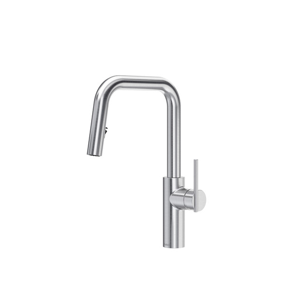 Lateral Pull-Down Kitchen Faucet With U-Spout - Stainless Steel | Model Number: LTSQ201SS