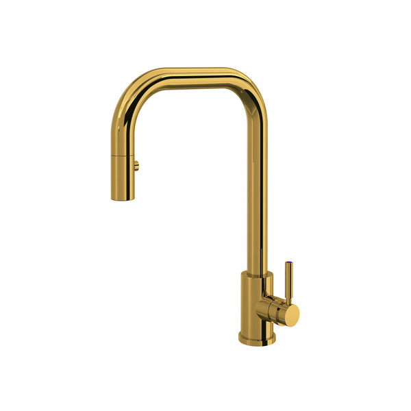 Holborn Pull-Down Kitchen Faucet with U-Spout - Unlacquered Brass | Model Number: U.4046L-ULB-2 - Product Knockout