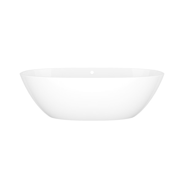 Terrassa 67 Inch X 31-1/4 Inch Freestanding Soaking Bathtub in Volcanic Limestone&trade; with Overflow Hole - Gloss White | Model Number: TER-N-SW-OF - Product Knockout