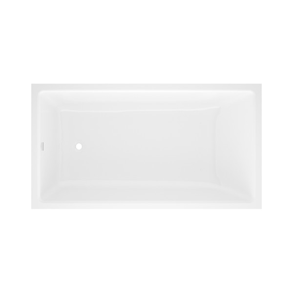 Kaldera 66 Inch X 36 Inch Undermount Or Drop-In Bathtub in Volcanic Limestone&trade; with Internal Overflow - Gloss White | Model Number: KAL3-N-SW-IO - Product Knockout