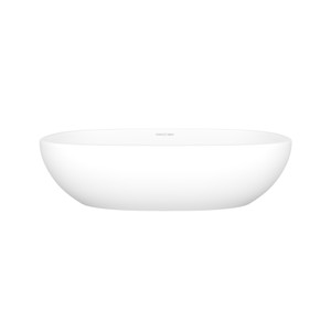 Barcelona 55 Oval 21-1/2 Inch Vessel Lavatory Sink in Volcanic Limestone&trade; with Internal Overflow - Matte White | Model Number: VB-BAR55M-SM-IO - Product Knockout