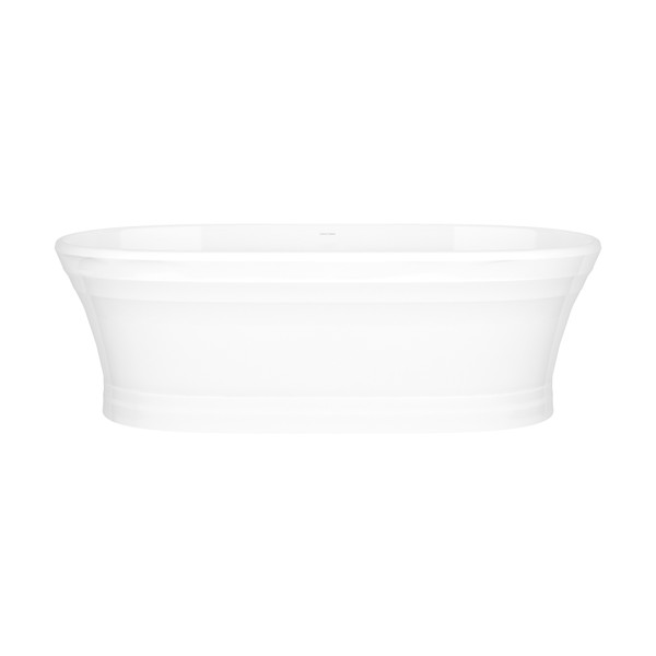 Worcester 70-3/4 Inch X 30-3/4 Inch Freestanding Soaking Bathtub in Volcanic Limestone&trade; with No Overflow Hole - Gloss White | Model Number: WOR-N-SW-NO - Product Knockout