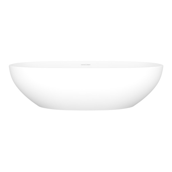 Barcelona 64 Oval 25 Inch Vessel Lavatory Sink in Volcanic Limestone&trade; without Internal Overflow - Matte White | Model Number: VB-BAR64M-SM-NO - Product Knockout