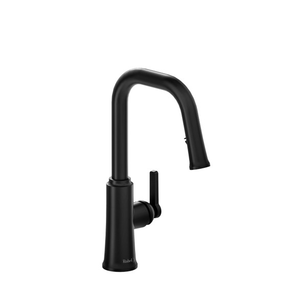 Trattoria Pulldown Kitchen Faucet With U-Spout  - Black | Model Number: TTSQ101BK - Product Knockout