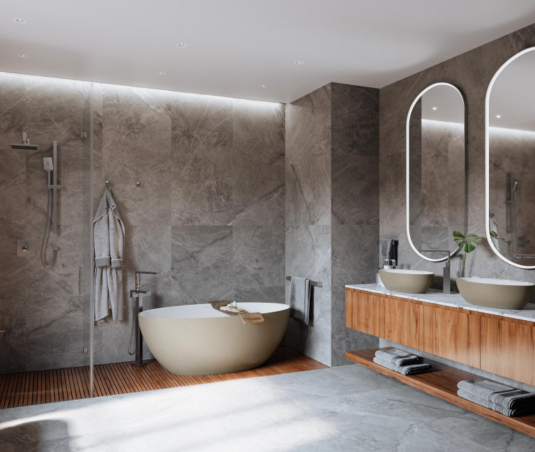 Riobel Reflet Bathroom Sinks, Faucet, Tub, and Shower