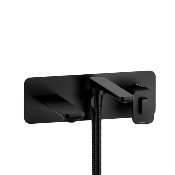 Equinox Wall Mount Tub Filler Trim - Black | Model Number: TEQ21BK