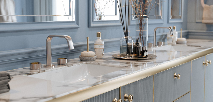 Eclissi Widespread Bathroom Faucet - U-Spout