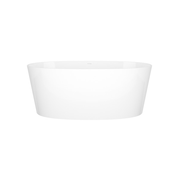 ios 59-1/2 Inch X 31-5/8 Inch Freestanding Soaking Bathtub in Volcanic Limestone&trade; with No Overflow Hole - Gloss White | Model Number: IOS-N-SW-NO - Product Knockout