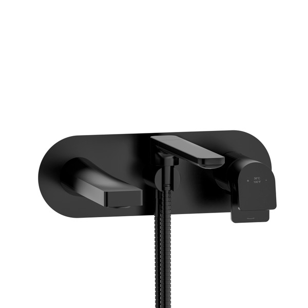 Ode Wall Mount Tub Filler Trim - Black | Model Number: TOD21BK