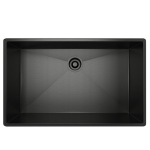 Forze Single Bowl Stainless Steel Kitchen Sink - Black Stainless Steel | Model Number: RSS3018BKS - Product Knockout
