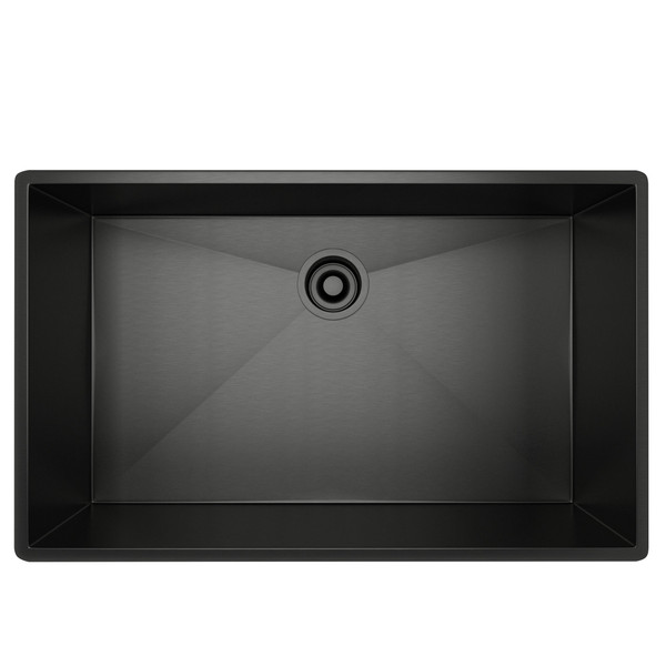 Forze Single Bowl Stainless Steel Kitchen Sink - Black Stainless Steel | Model Number: RSS3018BKS - Product Knockout