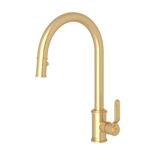 Armstrong Pulldown Kitchen Faucet - Satin English Gold with Metal Lever Handle | Model Number: U.4544HT-SEG-2 - Product Knockout