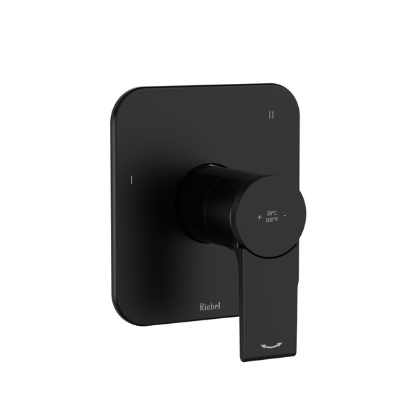 Fresk 1/2 Inch Thermostatic and Pressure Balance Trim with up to 5 Functions  - Black | Model Number: TFR47BK - Product Knockout