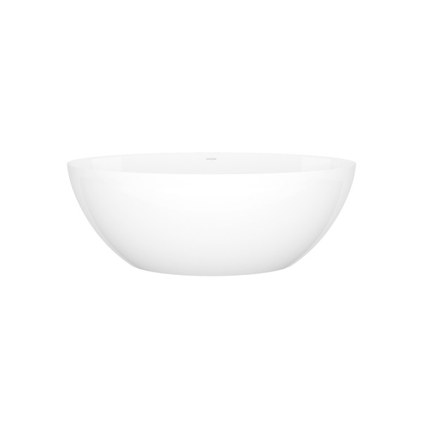 Corvara&trade; 59 Inch X 31-1/2 Inch Freestanding Soaking Bathtub in Volcanic Limestone&trade; with No Overflow Hole - Gloss White | Model Number: COR-N-SW-NO - Product Knockout