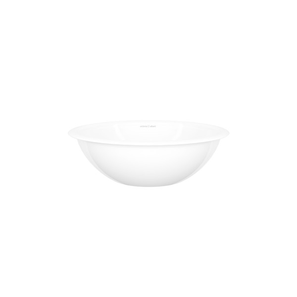 Drayton 40 Round 15-3/4 Inch Vessel Lavatory Sink in Volcanic Limestone&trade; without Internal Overflow - Gloss White | Model Number: VB-DRA-40-NO - Product Knockout
