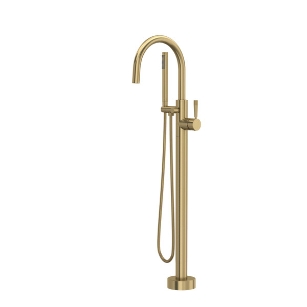 Knurled Single Hole Floor Mount Tub Filler Trim - Antique Gold | Model Number: TMB06HF1LMAG - Product Knockout