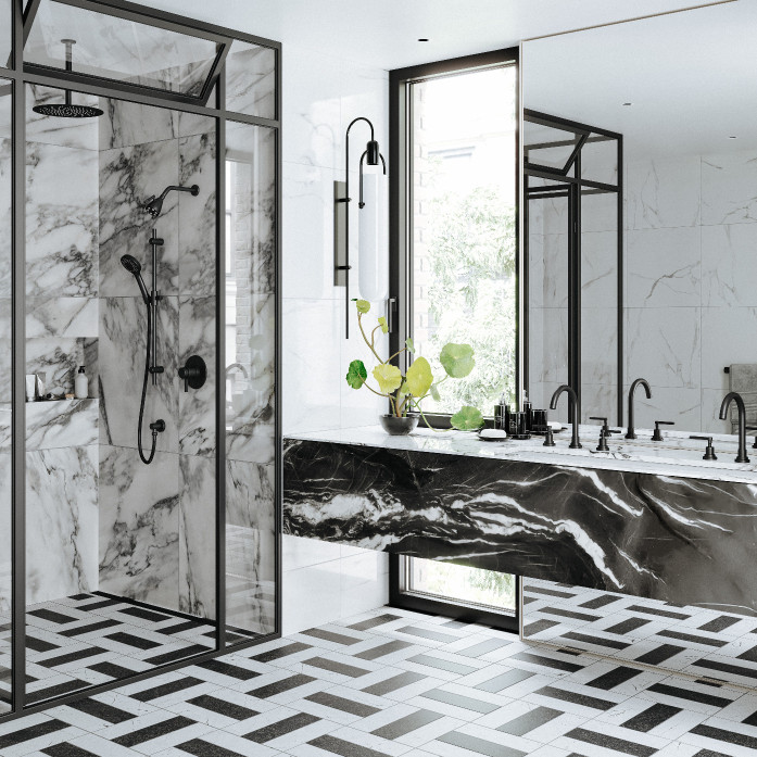 Lombardia C-Spout Widespread Bathroom Faucet