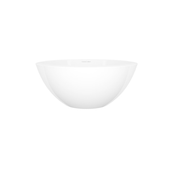 Maru 42 Round 16-5/8 Inch Vessel Lavatory Sink in Volcanic Limestone&trade; without Internal Overflow - Gloss White | Model Number: VB-MAU-42-NO - Product Knockout