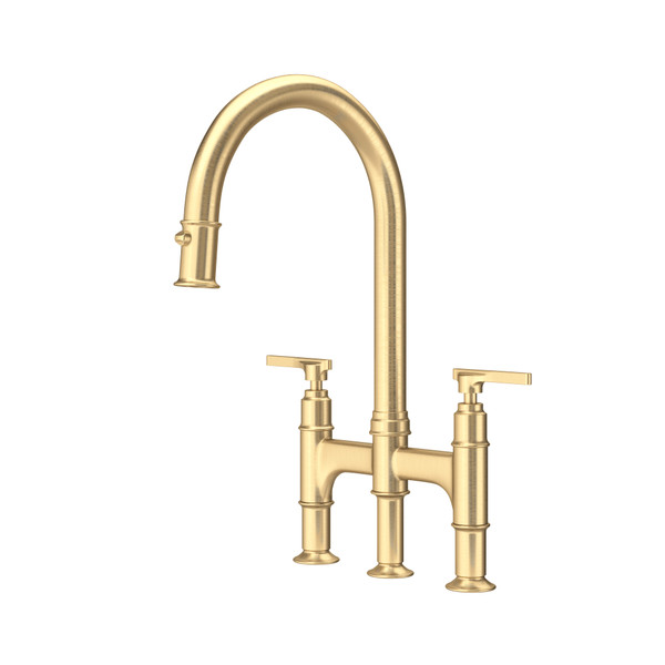 Southbank Pull-Down Bridge Kitchen Faucet - Satin English Gold | Model Number: U.SB58D3LMSEG