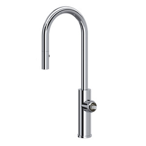 Eclissi Pull-Down Bar and Food Prep Kitchen Faucet with C-Spout Less Handle - Polished Chrome | Model Number: EC65D1APC - Product Knockout
