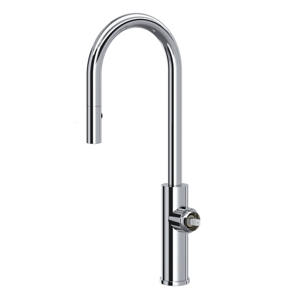 Eclissi Pull-Down Bar and Food Prep Kitchen Faucet with C-Spout Less Handle - Polished Chrome | Model Number: EC65D1APC - Product Knockout