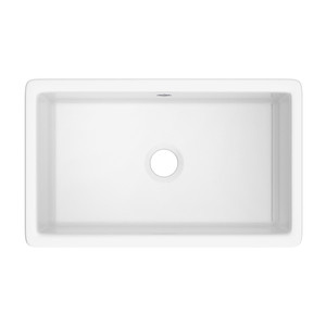 Classic Shaker Single Bowl Undermount Fireclay Kitchen Sink - White | Model Number: UM3018WH - Product Knockout