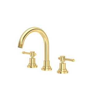 Campo Widespread Bathroom Faucet With C-Spout - Satin Unlacquered Brass | Model Number: CP08D3ILSUB - Product Knockout
