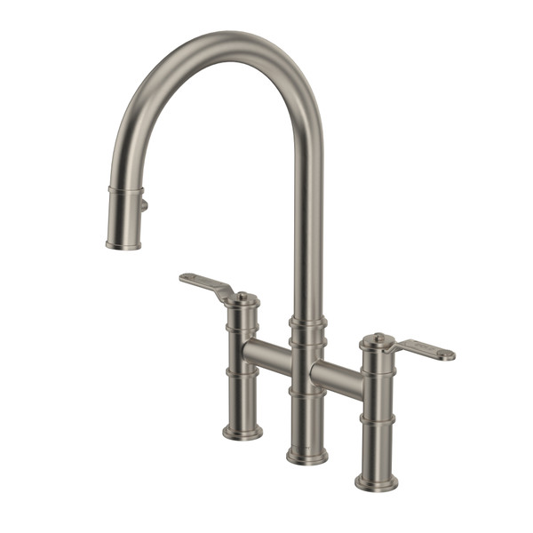 Armstrong Bridge Kitchen Faucet - Satin Nickel with Metal Lever Handle | Model Number: U.4549HT-STN-2 - Product Knockout