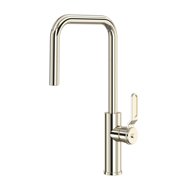 Myrina Pull-Down Kitchen Faucet with U-Spout - Polished Nickel | Model Number: MY56D1LMPN - Product Knockout