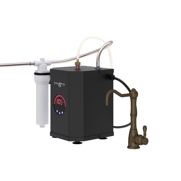 Acqui Column Spout Hot Water Faucet Tank and Filter Kit - Tuscan Brass with Metal Lever Handle | Model Number: GKIT1445LMTCB-2 - Product Knockout